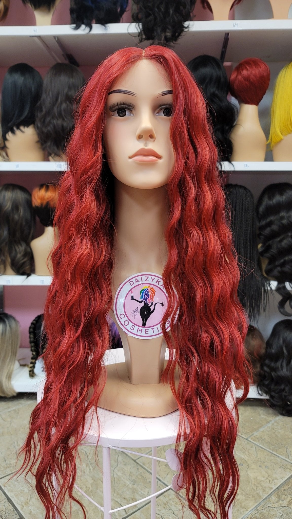 213 Brittney - Middle Part Lace Front Wig Human Hair Blend- RED - DaizyKat Cosmetics 213 Brittney - Middle Part Lace Front Wig Human Hair Blend- RED DaizyKat Cosmetics Wigs