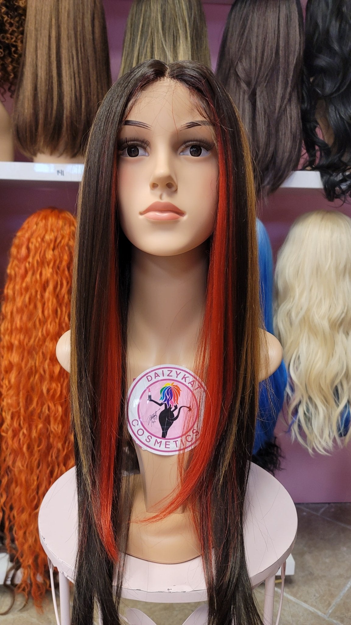 183 KELLY - Middle Part Lace Front Wig Human Hair Blend- 4/RD/GLD - DaizyKat Cosmetics 183 KELLY - Middle Part Lace Front Wig Human Hair Blend- 4/RD/GLD DaizyKat Cosmetics Wigs