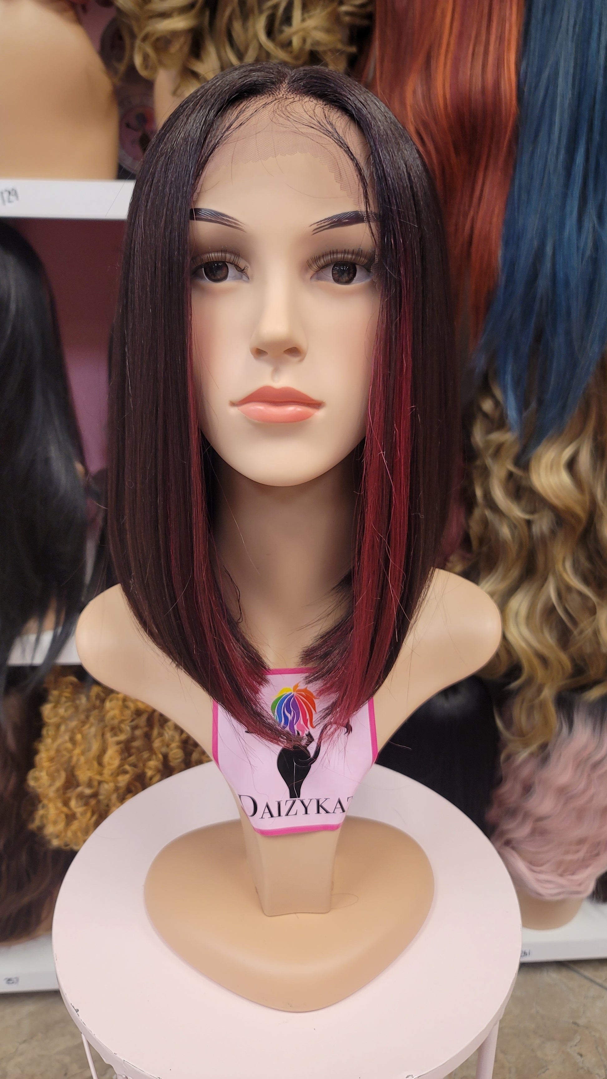 349 Susie - Middle Part Lace Front Wig - Dark Cherry - DaizyKat Cosmetics 349 Susie - Middle Part Lace Front Wig - Dark Cherry DaizyKat Cosmetics Wigs