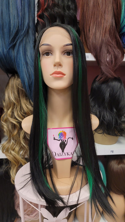 78 CASSIE - Left Part Lace Front Wig - 1B/GREEN - DaizyKat Cosmetics 78 CASSIE - Left Part Lace Front Wig - 1B/GREEN DaizyKat Cosmetics Wigs