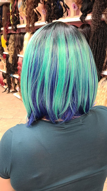 287 Candy - Left Part Wig - 1B/BLUE/GREEN - DaizyKat Cosmetics 287 Candy - Left Part Wig - 1B/BLUE/GREEN DaizyKat Cosmetics Wigs