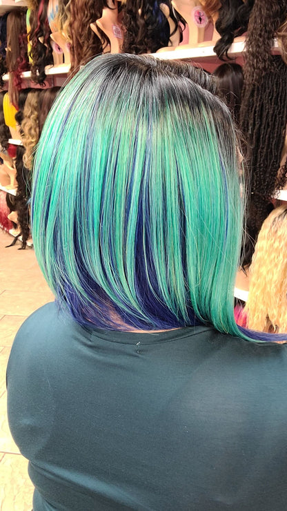 287 Candy - Left Part Wig - 1B/BLUE/GREEN - DaizyKat Cosmetics 287 Candy - Left Part Wig - 1B/BLUE/GREEN DaizyKat Cosmetics Wigs