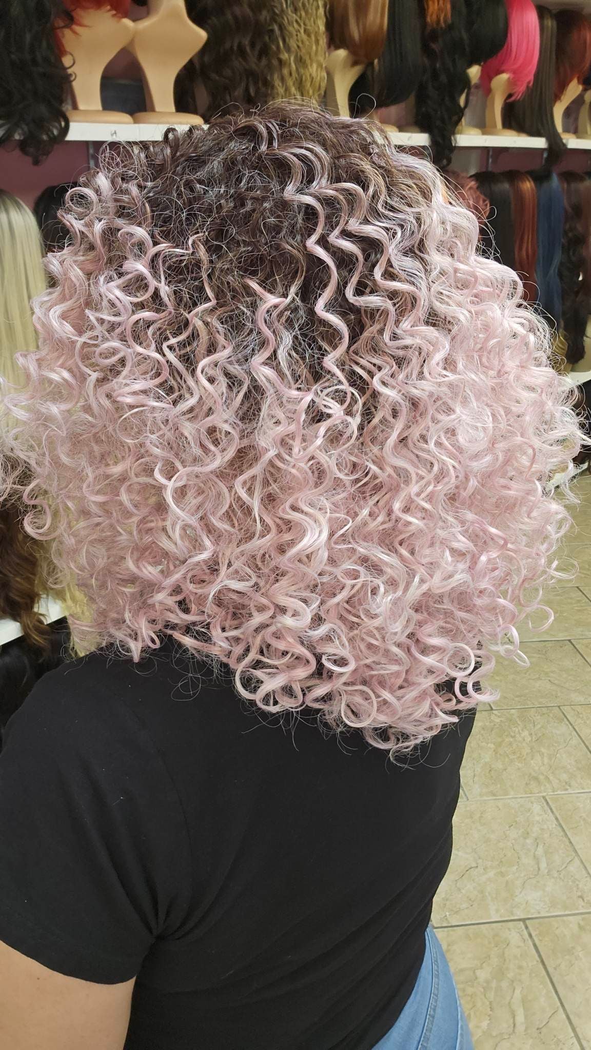 #252 LUPE - Middle Part Lace Front Wig - 4/PINK