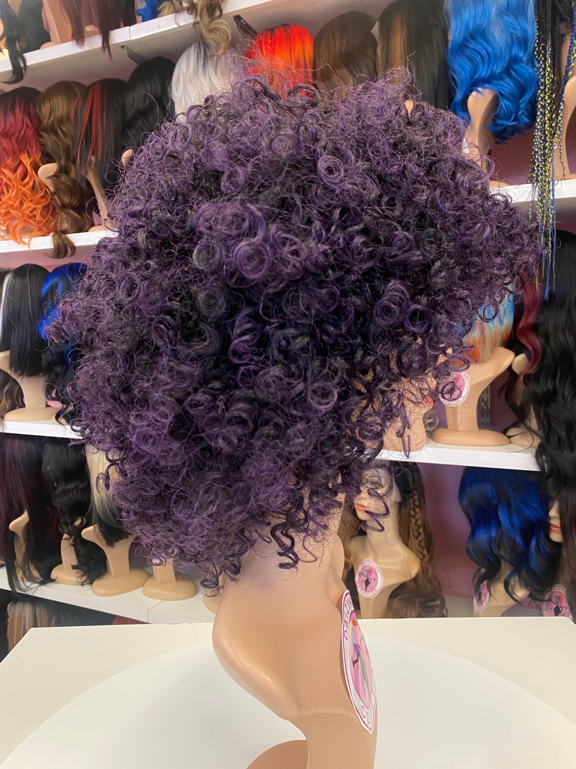 413 Gianna - Short Curly Wig - 1B/PURPLE - DaizyKat Cosmetics 413 Gianna - Short Curly Wig - 1B/PURPLE DaizyKat Cosmetics Wigs