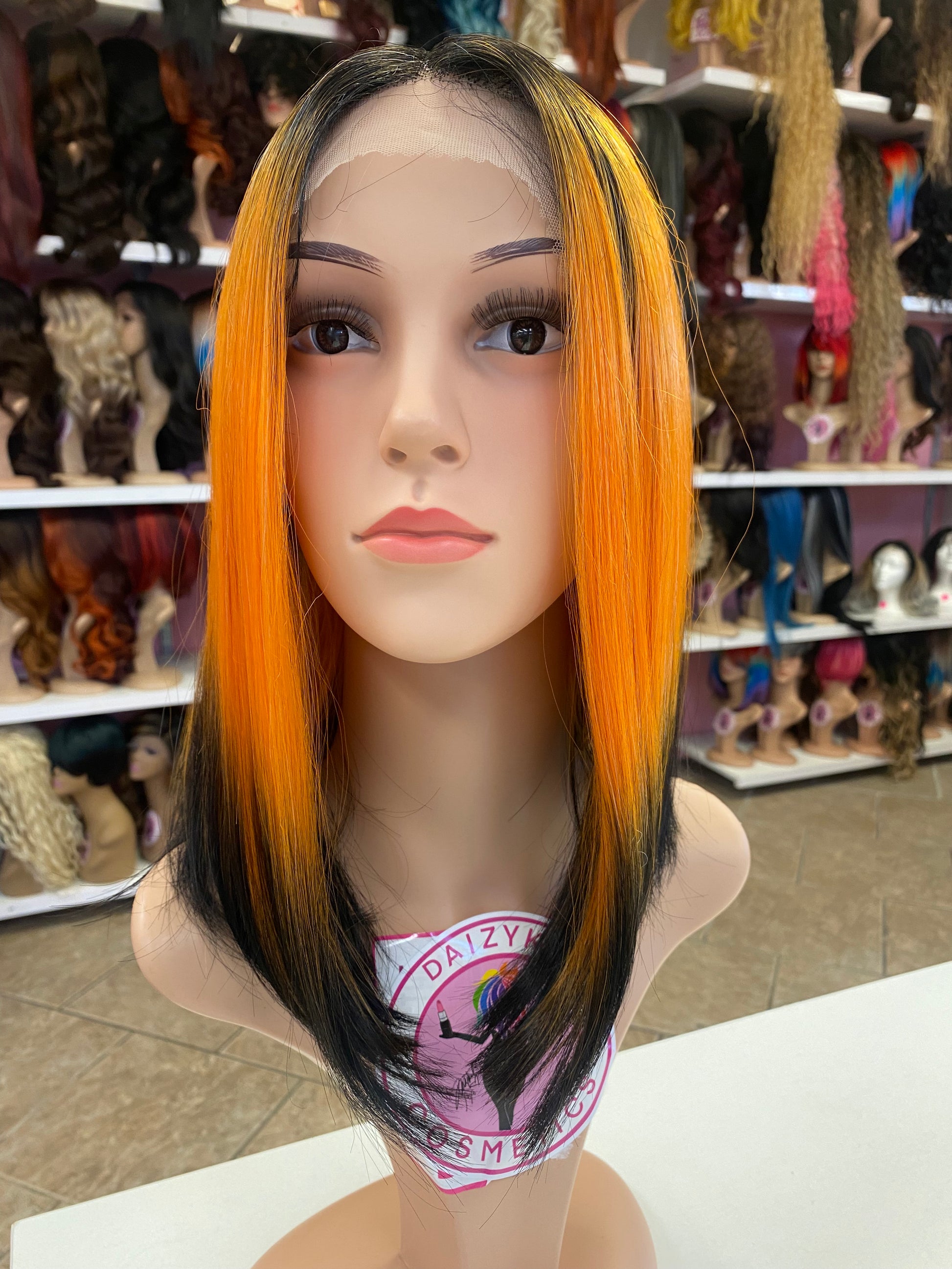 Hannah - Middle Part Lace Front Wig - 1B/ORNG - DaizyKat Cosmetics Hannah - Middle Part Lace Front Wig - 1B/ORNG DaizyKat Cosmetics Wigs