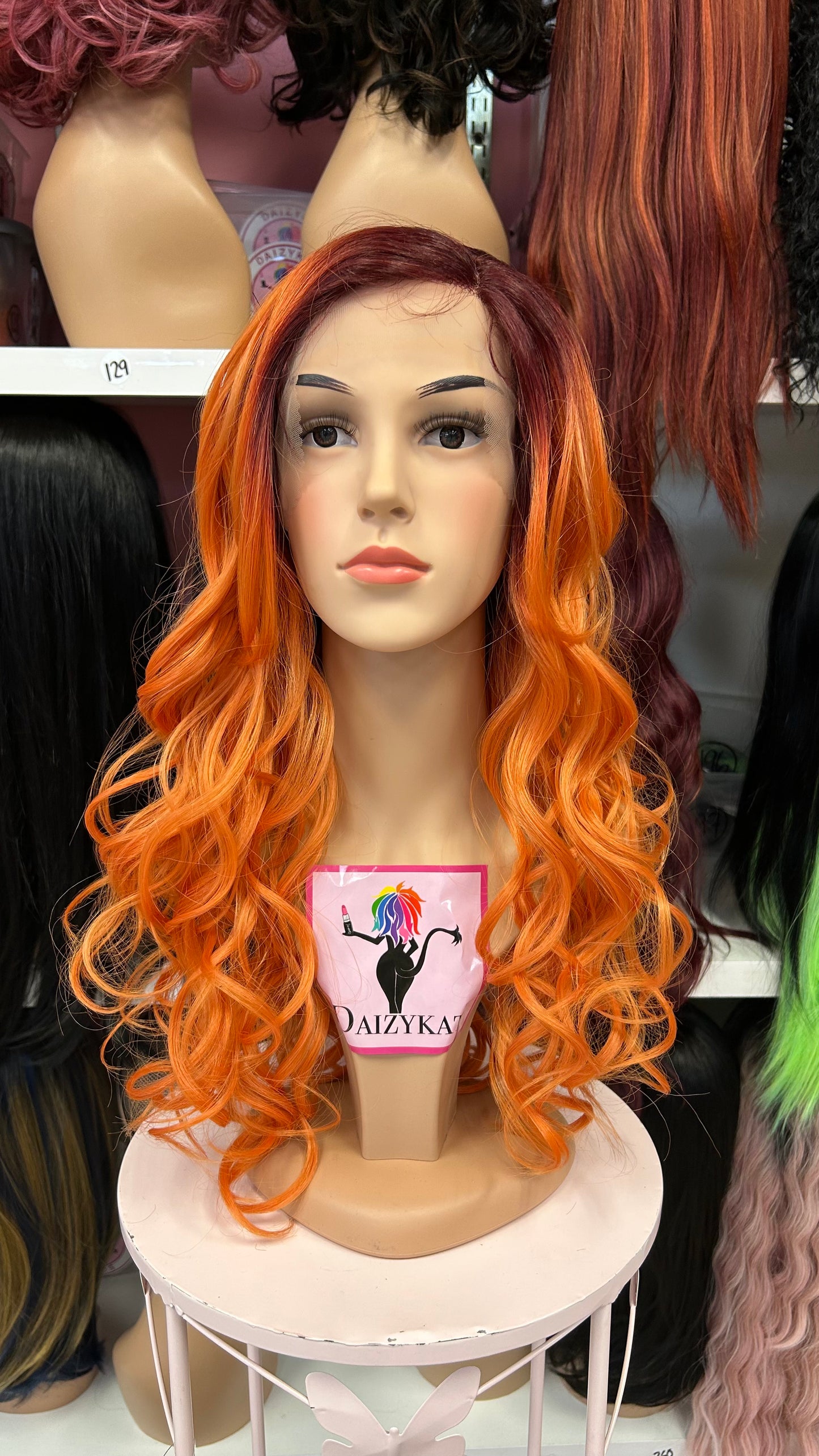 #273 Bella - Side Part Lace Front Wig - Color ORANGE
