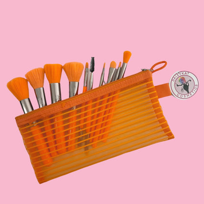 Neon Orange Brush Set - DaizyKat Cosmetics Neon Orange Brush Set DaizyKat Cosmetics BRUSHES